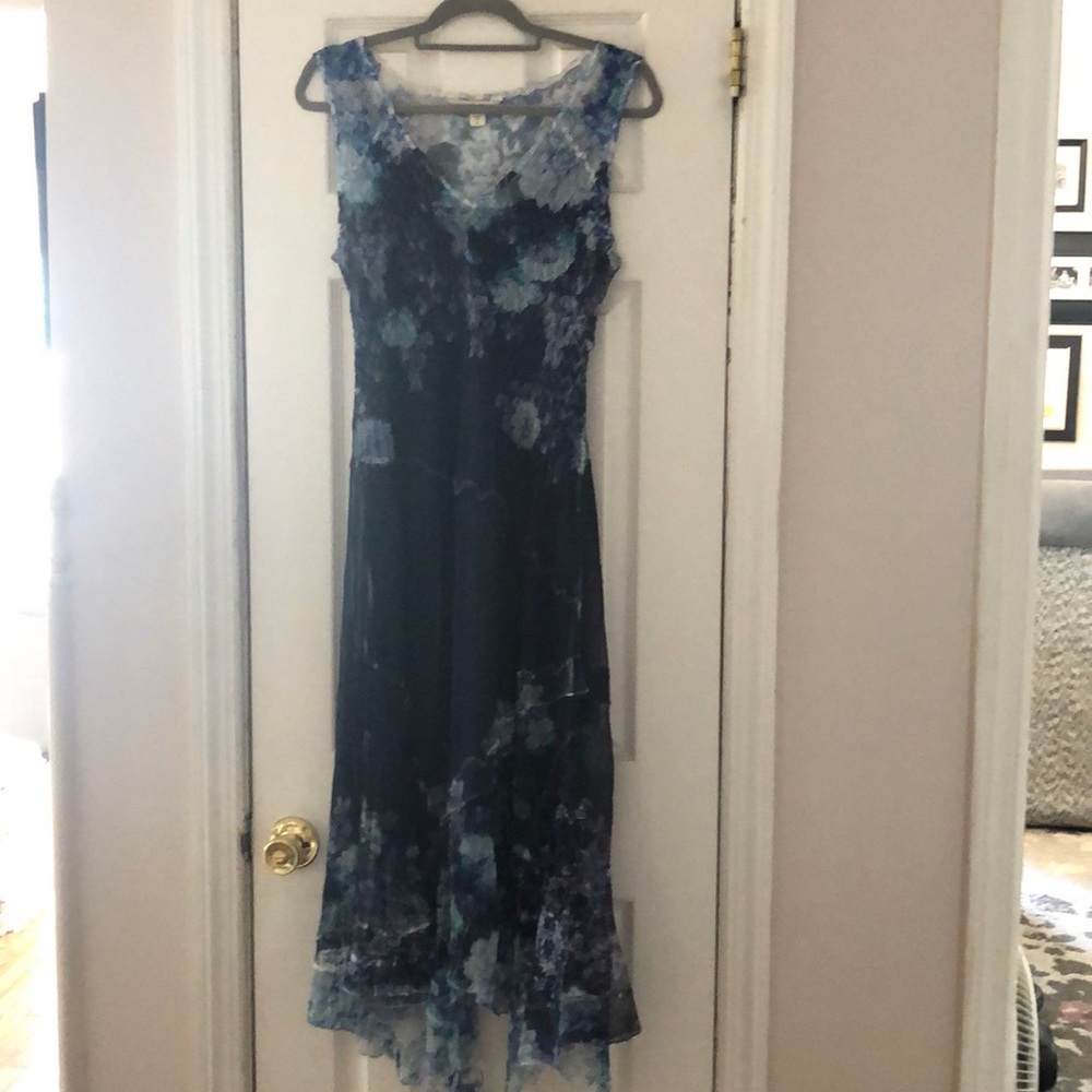 Coldwater Creek Blue Midi Dress Petite Large